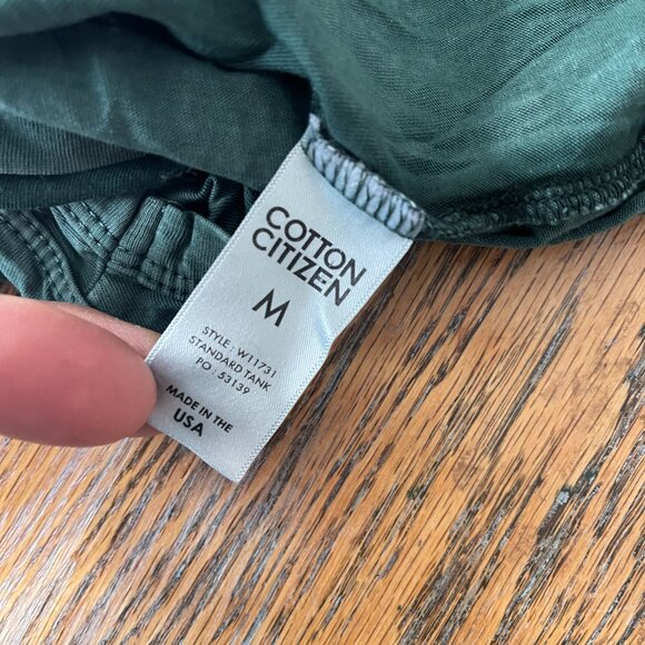 COTTON CITIZEN dk green standard tank/pima cotton/M(16.1/4 pit to pit) - Picture 4 of 6